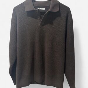 ⭐️2 FOR $15 ⭐️ 
Zara Brown Textured Polo